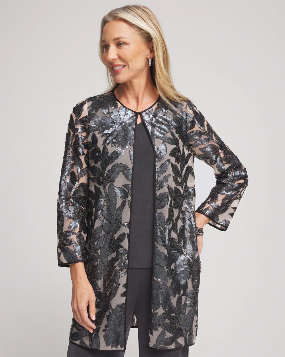 Travelers™ Collection Lace Sequin Jacket | Chico's